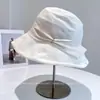 Sombrero de Pescador de Ramio Ligero y Transpirable Japonés para Mujer, Sombrero de Tela con Protección Solar de Verano, Elegante Sombrero de Sol con Lazo, Sombrero tipo Cubeta de Moda