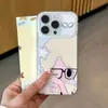 Aqiu de Cabello Amarillo y Gafas es Adecuado para Fundas de Teléfono Apple 17 Pro Max para Chicas Guapas, Huawei, Xiaomi, Vivo Fundas Transparentes