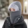 Acessório de aquecimento para veículo elétrico de ciclismo de inverno, balaclava à prova de vento e aquecedor de pescoço integrados, chapéu com proteção para as orelhas feminino, chapéu de algodão espesso