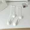 Calcetines de encaje, estilo fino de verano para mujer, calcetines cortos huecos transpirables, calcetines cortos de verano para mujer, calcetines de algodón de malla blanca de longitud media