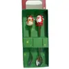 Juego de Cuchara y Tenedor Navideño Transfronterizo Muñeco de Dibujos Animados Acero Inoxidable Creativo Papá Noel Cuchara Tenedor de Frutas Traje de Regalo