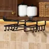 Prateleira de Armazenamento de Cozinha Sem Furos Prateleira Suspensa Sob o Armário Prateleira para Rolo de Papel Prateleira para Tampas de Panela Prateleira de Posicionamento de Tábua de Corte Armazenamento
