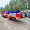 Semirreboque de Transporte de Contêineres de Exportação Transfronteiriça, Semirreboque Plataforma Extensível, Caminhão Plataforma de Transporte de Madeira com Pescoço de Ganso