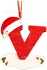Decoración de iniciales navideñas con letras de sombrero rojo, Decoración colgante para árbol de Navidad DIY, Colgante personalizado, Regalo