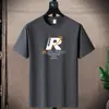 Camiseta Masculina de Algodão Puro Manga Curta Pesada Moda Verão Marca Fashionável Solta Roupas Masculinas Tamanho Grande Americano Camiseta de Estudante