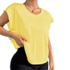 Top Deportivo de Yoga de Nuevo Estilo Transfronterizo para Mujer, Malla Cómoda Transpirable, Hermoso Diseño de Espalda, Ropa de Yoga Holgada de Gama Alta, Mangas Cortas