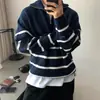Nuevo suéter retro japonés de moda de talla grande para otoño e invierno para hombre, jersey casual suave de punto con cremallera