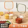 Caja de Condimentos de Cocina Integrada con Múltiples Compartimentos, Frasco Transparente Multifuncional para Condimentos, Caja de Condimentos Combinada de Sal, Pimienta y Glutamato Monosódico