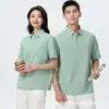 Camisa Polo Floral de Algodón Perlado de 220g con 40 Hilos, Hombro Caído, Corte Holgado, Cuello Campana, Manga Corta, Uniforme de Equipo con Bordado y Estampado