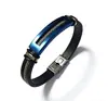 Pulsera de moda con cadena de patrón de serpiente electrochapada en color acero puro transfronteriza europea y americana, pulsera de titanio y acero con silicona, pulsera de acero inoxidable, venta al por mayor para hombres