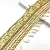 Nuevo encaje de bordado de hilo de algodón estilo étnico espiga colgante accesorios para ropa y tocados 12.5CM de ancho