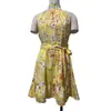 Vestido largo floral con cordones, volantes, estilo nuevo primavera/verano europeo y americano, ropa de mujer transfronteriza de plataforma independiente