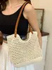 Yuezi 2026 Primavera Nova Bolsa Feminina Bolsa de Palha Rede Vazada Grande Capacidade Bolsa de Mão Simples Bolsa de Praia Bolsa de Ombro Único