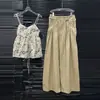 Nuevo Top Camisola Bordado de Diseño de Nicho para Mujer Verano 2026 + Pantalones Casuales de Trabajo con Cuentas