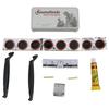 Kit de ferramentas para reparo de pneu de bicicleta caixa de reparo de pneu com cola pé de cabra filme pé de cabra de reparo de pneu pele de galinha