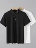 Camisa Polo de Estilo Nuevo para Verano con Bordado Floral en el Cuello, Moderna, Casual, Versátil, Transpirable, de Manga Corta, Corte Ajustado para Hombre