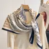 Elegante Lenço de Seda Liso Azul Marinho Bege Vermelho Lenço Quadrado Grande 90cm Lenço Quadrado Versátil Echarpe Nova Primavera e Outono para Mulheres