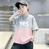 Camiseta de Manga Corta para Niños 2026 Verano Nuevo Estilo Camisetas Finas para Niños Ropa Casual Simple de Algodón Puro para Niños Grandes