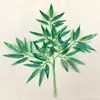 Folhas de bambu simuladas, folhas de bambu laminadas, galhos de bambu falsos, folhas de bambu pequenas verdes de plástico, folhas de bambu artificiais, decorações de bambu para paisagismo atacado