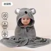 JQ Jingqi Toalha de Banho com Capuz de Coral Fleece Desenho Animado para Bebê Recém-Nascido Macia Absorvente Amiga da Pele Roupão de Banho Infantil