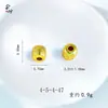 Cuentas de Bordado en Forma de Moneda, Cuentas Espaciadoras para Manualidades, Cuentas de Balón Huecas Doradas con Agujero Pasante, Cuentas de Pulsera Chapadas en Cobre Dorado, Cuentas Sueltas al por Mayor