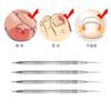 Ferramenta de Manicure de Aço Inoxidável com Cabeça Dupla para Limpeza de Sulcos de Unhas, Unhas Encravadas, Pegador de Unhas, Ferramenta de Patch para Correção de Unhas Encravadas