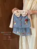 [Casa Rosa] Conjunto de Dos Piezas de Mezclilla para Niñas, Atuendo de Primavera Moderno y con Estilo para Niñas Pequeñas, Atuendo Lindo para Salidas, de Moda