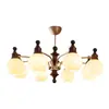 Lámpara de araña vintage estilo francés para sala de estar, madera maciza retro, lámpara de alta gama para comedor y dormitorio, nuevo modelo 2025 luz principal para el recibidor