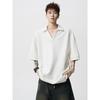 Playera de Cuello en V de Seda de Hielo para Hombre Manga Corta Verano Delgada Texturizada Secado Rápido Manga Tres Cuartos Holgada Casual Media Manga