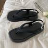 Sandalias de Tanga Personalizadas para Mujer Verano Ins Trbottomy Moda Estudiante Ropa Exterior Color Puro Simple Vacaciones Junto al Mar Flats Zapatos de Playa