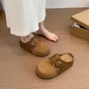 Faixa de Cabelo Retrô Sapatos Meio Abertos Roupas de Exterior Femininas Outono Novo Estilo Plataforma Solado Grosso Escondido Aumentador de Altura Slip-Ons Preguiçosos Sapatos Birkenstock