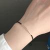 Pulsera de cristal negro ins pulsera de diseño personalizado simple Bai a juego pulsera de amigas temperamento femenino joyería de mano celebridad de Internet