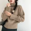 Suéter de punto versátil de cuello alto para mujer, estilo casual, capa base y prenda exterior para otoño e invierno 2026, ajuste holgado, transfronterizo