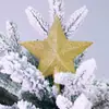 Decorações de Natal Decoração de árvore de Natal topo pentagonal Estrela de cinco pontas para topo de árvore Estrela de topo de árvore estrela com pó dourado