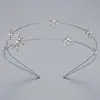 Diadema fina de doble capa con pedrería europea y americana, estilo girly de lujo ligero, diadema de pedrería de copo de nieve, dulce y simple, accesorio para el cabello versátil para citas