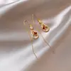 Aretes de calabaza hueca con diamantes completos para mujer, estilo chino nuevo, diseño único, lujo ligero vintage, aretes de alta gama