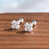 Clavo de Oreja de Plata S999 Color Sencillo Circonita Moda para Mujer Clavo de Oreja Versátil para Dormir Sin Pendientes Accesorios C01245