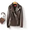 Chaqueta de Cuero para Mujer Transfronteriza Primavera y Otoño 2026, Chaqueta de Motocicleta de Piel de Oveja Haining, Abrigo Corto de Cuero Ajustado, Ropa Exterior Casual