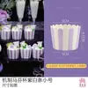 Vasos de Papel con Encaje para Cupcakes, Portavasos Rígidos de Papel para Pasteles de Nieve, Vasos Recubiertos para Pudín, Vasos para Muffins Resistentes a Altas Temperaturas con Patrón de Estrellas
