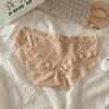 Estilo japonês de secagem rápida gelo de seda cueca sem costura de algodão das meninas virilha meados de - cintura verão fina borda do laço meninas cuecas atacado