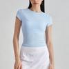 Roupa Externa Casual de Primavera e Outono Camiseta Leve de Yoga Moda Versátil para o Dia a Dia Esportes Manga Curta Ajustada ao Corpo Roupas para Montar e Fitness para Mulheres