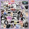 50 peças Adesivos Bad Witch Vibes Bad Witch para laptop, guitarra, aspirador de pó, adesivos transfronteiriços