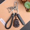 Llavero antipérdida de obsidiana de hielo natural al por mayor, colgante de llave de coche del zodiaco para hombres y mujeres, regalo de joyería