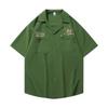 Camisa de manga corta estilo americano retro hip hop para hombre, estilo de carreras callejeras, holgada, de verano, de marca moderna, para motocicleta