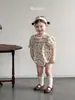 Roupas Infantis Jenny para Meninas, Roupas de Verão, Macacões Curtos Florais Retrô, Macacões de Peça Única Estilosos Estilo Coreano