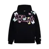 Moletom com Capuz Estampado de Letras Graffiti Borboleta Americana 2025 para Homens e Mulheres Outono e Inverno Marca Tendência Casual Versátil