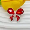 Nuevo Aleación Doble Cara Cristal Lazo Cinta Agujero Recto Cuentas DIY Cadena de Teléfono Móvil Cadena de Bolígrafo con Cuentas Accesorios Material
