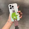 Funda de Teléfono Degradado Rosa y Verde para Pareja con Soporte de Gato Adecuada para Apple 17Pm, Xiaomi 17, Huawei, Vivo
