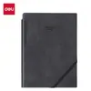 Envío Gratis Deli 22215 Cuaderno con Tapa de Cuero Material PU 25K Cuaderno de Negocios con Portalápices Correa Diagonal Cuaderno Venta al por Mayor