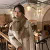 2022 nuevo bufanda de alta calidad para mujer invierno estilo coreano versátil estudiante tejido lana blanco cálido bufanda gruesa